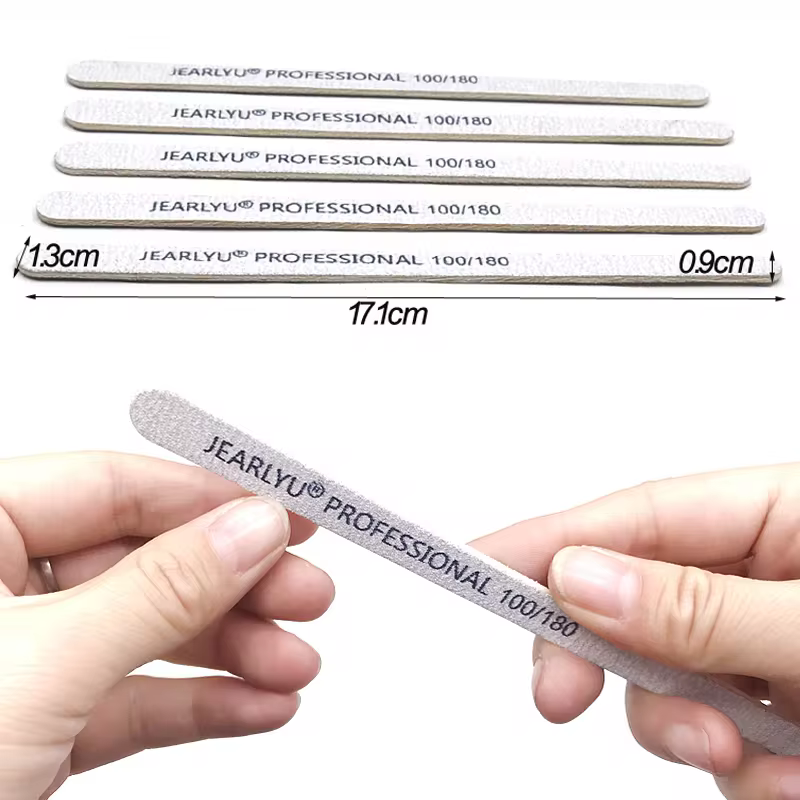 100-Pcs-Double-Sided-Wooden-Nail-File-100-180-240-Grit-Professional-Material-Thick-Sanding-Wood.jpg_ Pila SLIM 100/180 - imagine 1