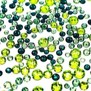 Serinity Palm Green Mix of Flatback Crystals 50buc, Bluestreak