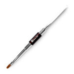 Pensula pentru acrygel ovala Nr.6 cu spatula si capac par natural, Patrisa Nail