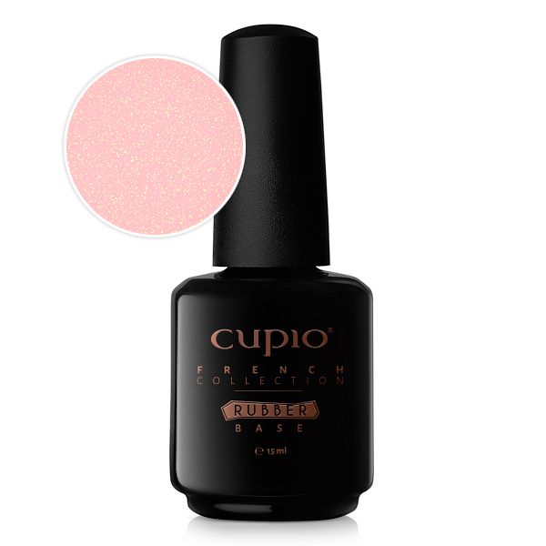 rubber_base_blush_shimmer_gold.jpg Rubber Base French Collection Blush Shimmer Gold 15ml, Cupio - imagine 1