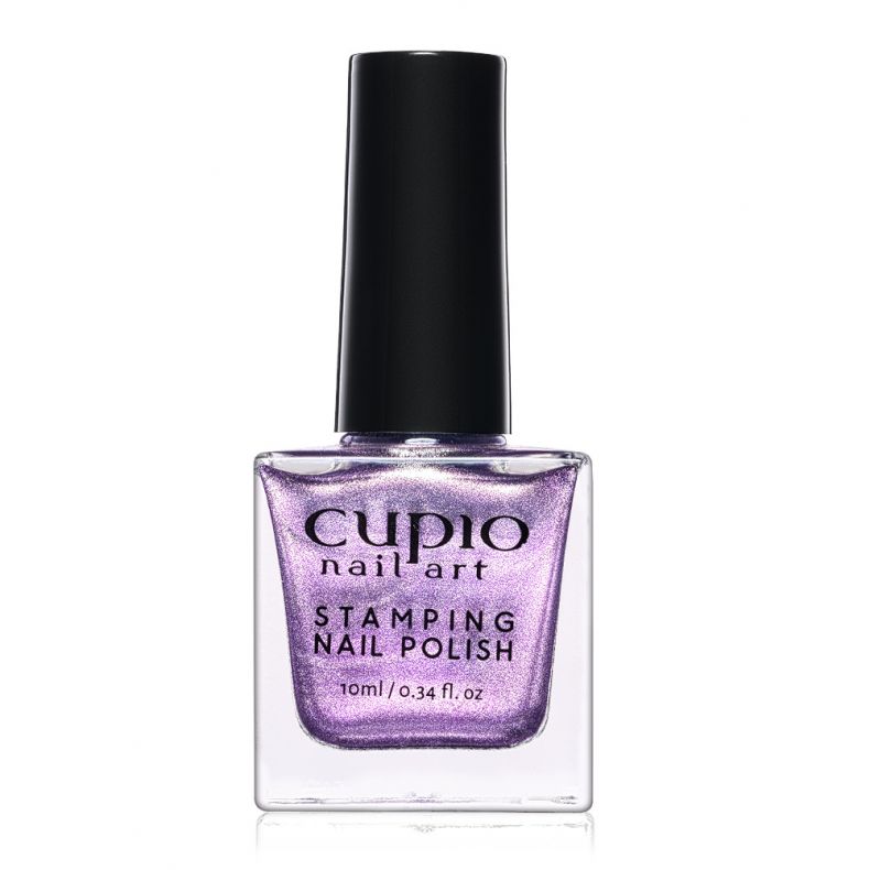 stamping_nail_polish_glitter_purple.jpg Oja Pentru Stampila Glitter Purple, 10ml, Cupio - imagine 1