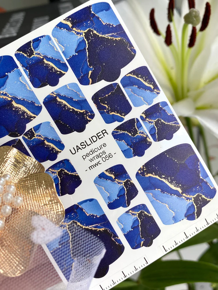 blue-marble-pedicure-nail-wraps-navy-golden-veins-mwc-056-8202738 UA Slider WRAPS mwc 056 - imagine 1
