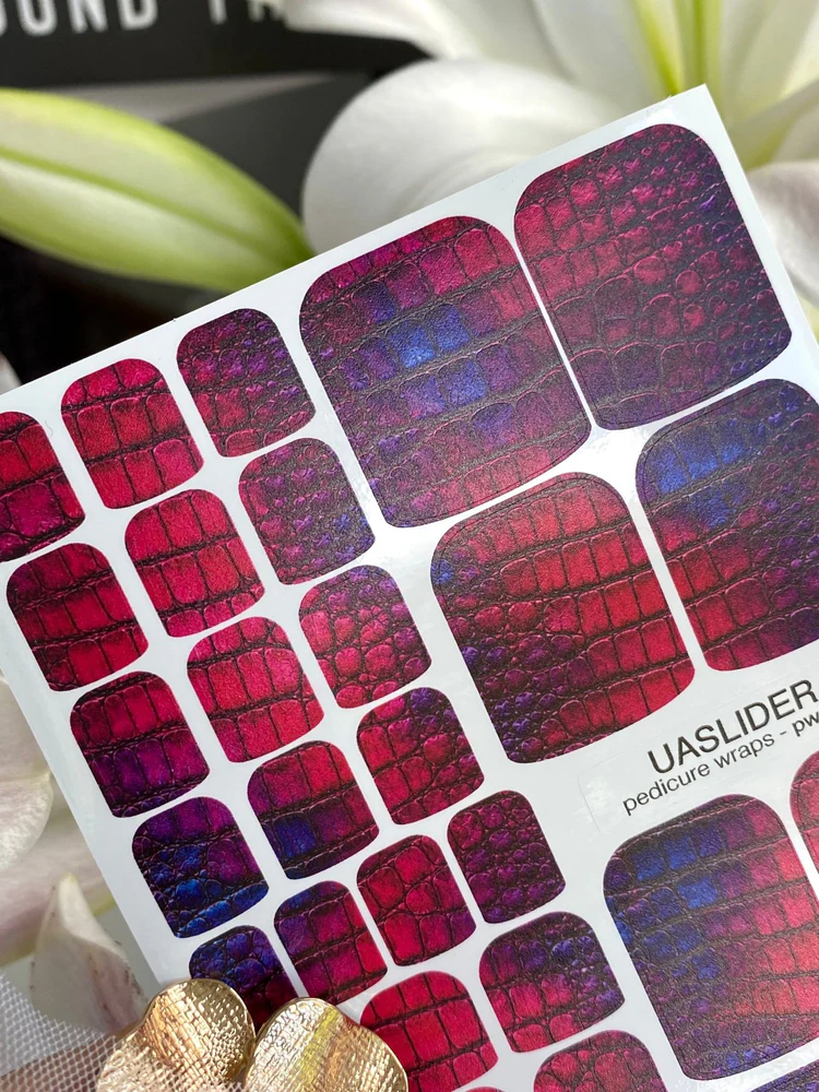 crocodile-skin-pedicure-nail-wraps-magenta-purple-iridescent-pw-002-1821941 (1) UA Slider WRAPS PW-002 - imagine 1