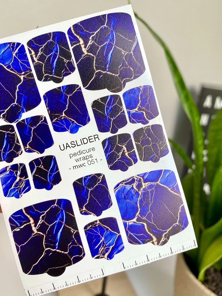 marble-pedicure-nail-wraps-deep-blue-rose-gold-cracks-mwc-051-6651410 UA Slider WRAPS mwc 051 - imagine 1