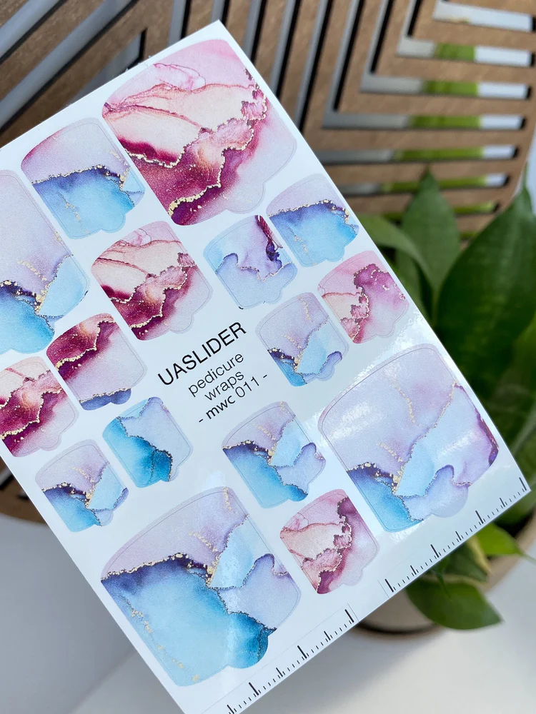 marble-pedicure-nail-wraps-pink-blue-watercolor-mwc-011-2335283 UA Slider WRAPS mwc 011 - imagine 1