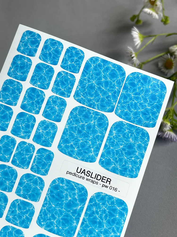 ocean-water-pedicure-nail-wraps-blue-pool-ripple-texture-pw-016-8633314 UA Slider WRAPS PW-016 - imagine 1