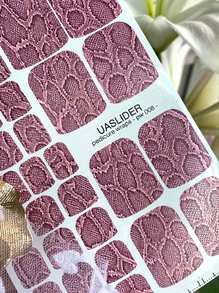 snake-skin-pedicure-nail-wraps-dusty-rose-python-texture-pw-008-9061612 UA Slider WRAPS PW-008 - imagine 1